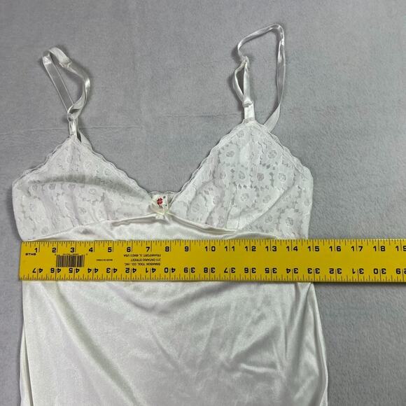 Pink Petals Nightgown Womens S-M Floral Lace Sheer Maxi Satin Fairy Coquette - Picture 4 of 9